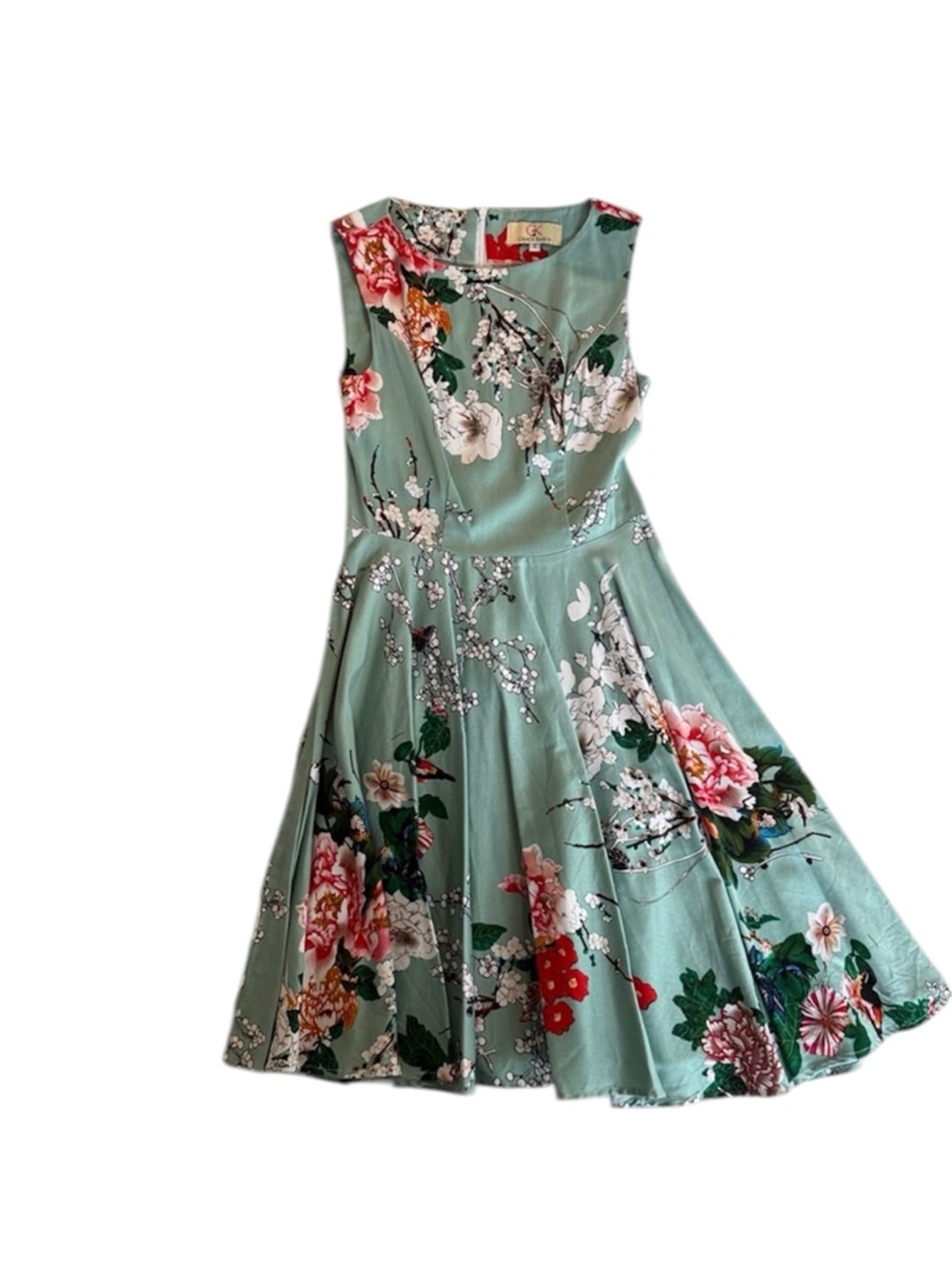 Floral Green A-Line Dress
